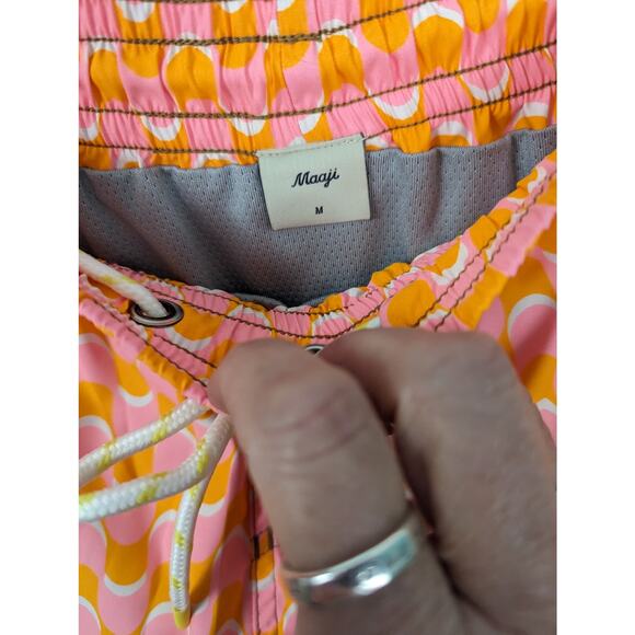 Maaji Sailor Sporty Men’s Swim Trunks Pink Orange Graphic Print Shorts M NWT - Picture 4 of 13